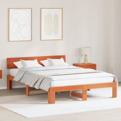 Cadre De Lit Marron 160 X 200 Cm Bois De Pin Massif Vidaxl