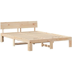 Cadre de lit Marron 140 x 200 cm Bois de pin massif Vidaxl