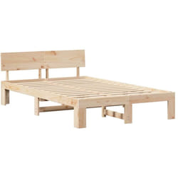Cadre de lit Marron 140 x 190 cm Bois de pin massif Vidaxl