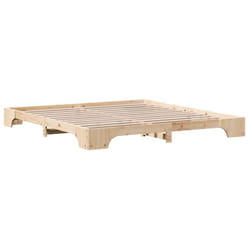 Cadre de lit Pin massif 207 x 187 x 17 cm Bois massif en pin Vidaxl