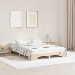 Cadre De Lit Pin Massif 207 X 155.5 X 17 Cm Bois Massif En Pin Vidaxl