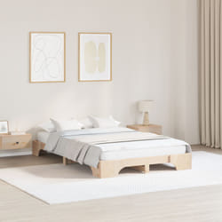 Cadre De Lit Pin Massif 197 X 142 X 17 Cm Bois Massif En Pin Vidaxl