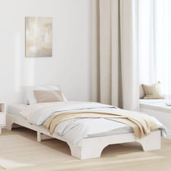 Cadre De Lit Blanc 207 X 107 X 17 Cm Bois Massif En Pin Vidaxl