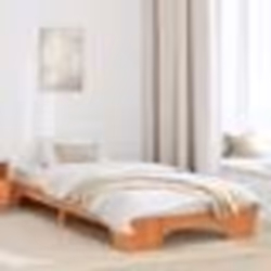 vidaXL Cadre de Lit Marron Ciré Bois Massif 90 x 190 cm Durable 872886