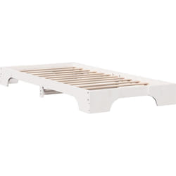 Cadre de lit Blanc 75x190 cm en bois massif Vidaxl