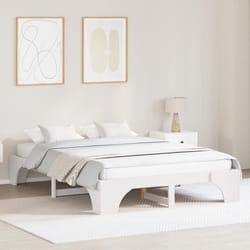 vidaXL Cadre de lit Blanc Bois massif 160 x 200 cm Durable 872939