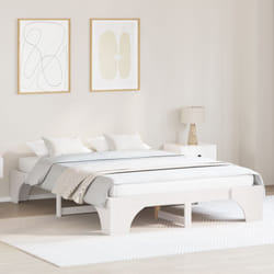 Cadre De Lit Blanc 150 X 200 Cm Pin Massif Vidaxl