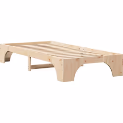 Ce cadre de lit minimaliste en bois de pin massif naturel est un must pour ta chambre. Avec sa finition en bois super, il com ...