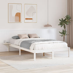 Cadre De Lit Blanc 140 X 190 Cm Pin Massif Vidaxl