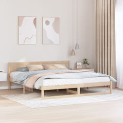 Cadre De Lit Marron 200 X 200 Cm Bois De Pin Massif Vidaxl