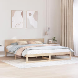 Cadre De Lit Marron 180 X 200 Cm Bois De Pin Massif Vidaxl