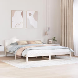 Cadre De Lit Blanc 180 X 200 Cm Bois De Pin Massif Vidaxl