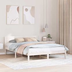 Cadre De Lit Blanc 160 X 200 Cm Bois De Pin Massif Vidaxl
