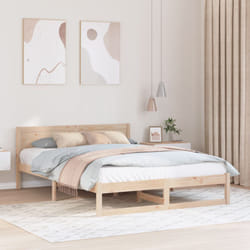 Cadre De Lit Marron 150 X 200 Cm Bois De Pin Massif Vidaxl