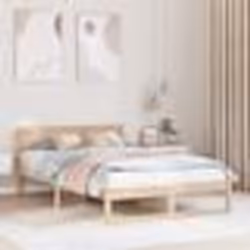 vidaXL Cadre de lit Naturel Bois de pin massif 140 x 190 cm Cadre de lit 873277