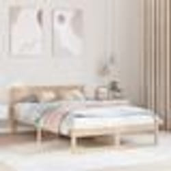 vidaXL Cadre de lit Naturel Bois de pin massif 140 x 190 cm Cadre de lit 873277