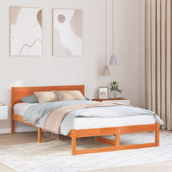 Cadre De Lit Marron 140 X 190 Cm Bois De Pin Massif Vidaxl