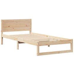 Cadre de lit Marron 90 x 200 cm Bois de pin massif Vidaxl