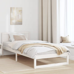 Cadre De Lit Blanc 90 X 200 Cm Bois De Pin Massif Vidaxl