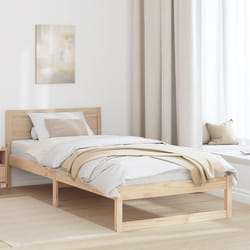 vidaXL Cadre de lit Naturel Bois massif 80 x 200 cm 873292