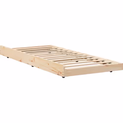 Ce cadre de lit minimaliste en bois de pin massif a une texture lisse qui s'intègre bien dans tout décor de chambre, créant u ...