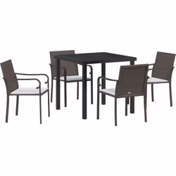 Cet ensemble stylé de chaises de jardin avec coussins combine à la fois style et confort pour tes espaces de détente extérieu ...