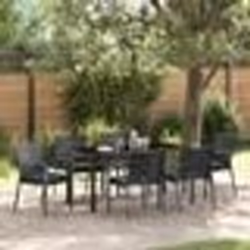 vidaXL Ensemble de jardin de 7 pièces avec des coussins en rattan poly noir.