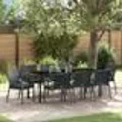vidaXL Ensemble de jardin 9 pièces avec coussins, en rotin synthétique noir.