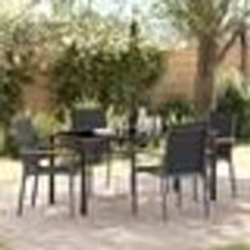 vidaXL Set de Jardin 5 Pièces Noir en Textilène et Acier