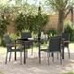 vidaXL Set de Jardin 5 Pièces Noir en Textilène et Acier