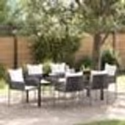 vidaXL Ensemble de jardin 7 pièces avec coussins marron en poly rotin