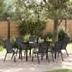 Ensemble de salle à manger de jardin vidaXL 7 pièces Noir Textilène et Acier 3379118