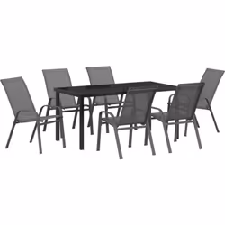 Cet ensemble de salle à manger de jardin 7 pièces est parfait pour profiter du jardin, alliant style et praticité. Avec son l ...