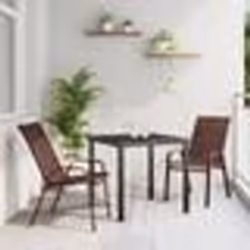 vidaXL Ensemble de salle à manger de jardin en 3 pièces Marron Textilene et Acier 3379128