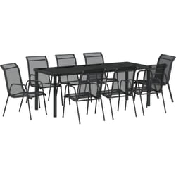 Vidaxl - Ensemble de Salle à Manger de Jardin 9 Pièces Noir en Textilène et Acier