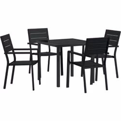 Cet ensemble de salle à manger pour le jardin est exactement ce qu'il vous faut pour un espace extérieur. C'est un joli endro ...