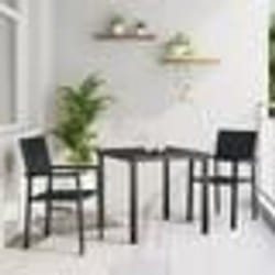 vidaXL Ensemble de salle à manger de jardin 3 pièces en poly rotin noir