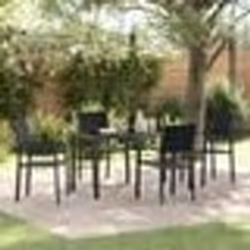 vidaXL Ensemble de salle à manger de jardin 5 pièces en poly rotin noir