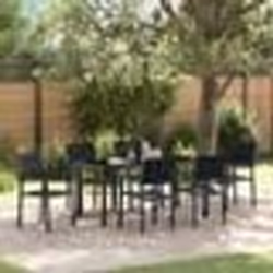 vidaXL Ensemble de salle à manger jardin 7 pièces en poly rotin noir