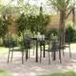 vidaXL Ensemble de jardin 5 pièces en corde de coton noir et acier
