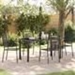 vidaXL Ensemble de jardin 5 pièces en corde de coton noir et acier