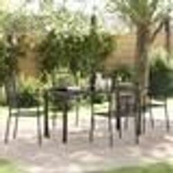 vidaXL Ensemble de jardin 5 pièces en corde de coton noir et acier