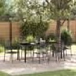 vidaXL Set de salle à manger de jardin 7 pièces en corde de coton noir et acier