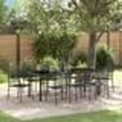 vidaXL Ensemble de jardin 9 pièces en corde de coton noire et acier