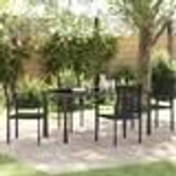 vidaXL Ensemble de jardin de 5 pièces en rattan PVC noir de
