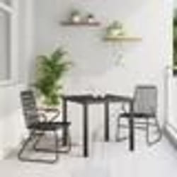 vidaXL Ensemble de salle à manger de jardin 3 pièces en rotin noir