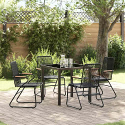 vidaXL Ensemble de salle à manger de jardin 5 pièces Noir PVC Rattan