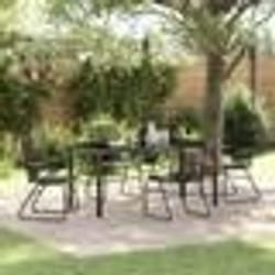 vidaXL Ensemble de jardin de 5 pièces en rattan PVC noir.
