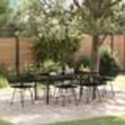 vidaXL Ensemble de salle à manger de jardin 7 pièces en poly rotin noir