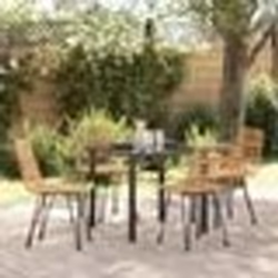 vidaXL Ensemble de jardin 5 pièces en poly rattan marron.